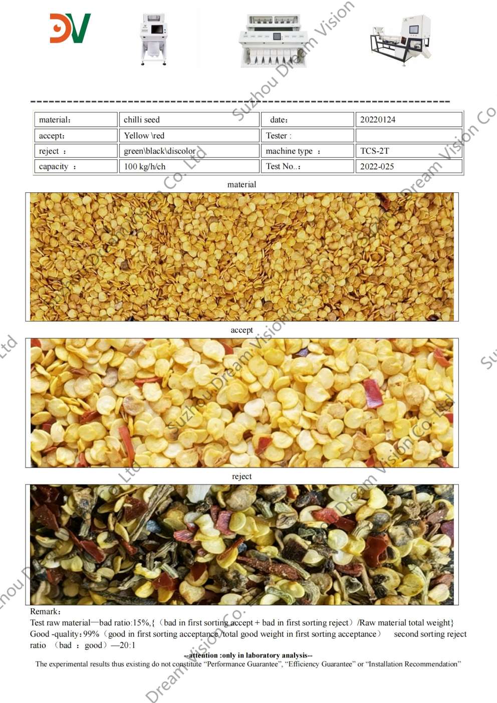 Informe clasificador de color de semillas de chile